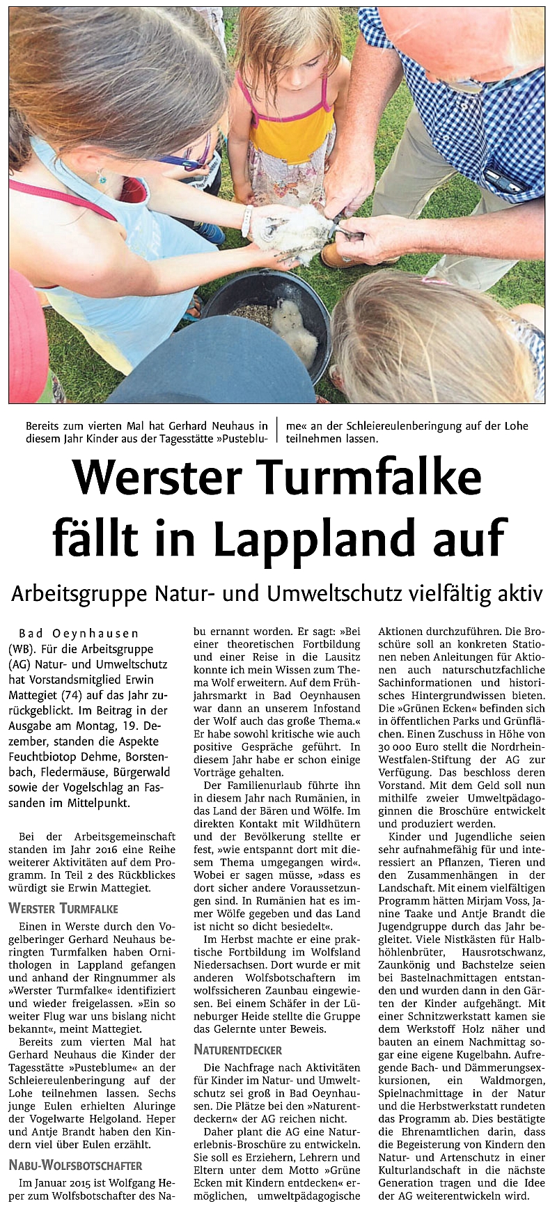 Westfalenblatt 22.12.2016