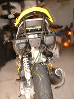 Peugeot Speedfight2 Tuning BCD Heck Durchgang über Hintterrad Anbau Anleitung Bild