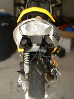 Peugeot Speedfight2 Tuning BCD Heck Durchgang über Hintterrad Anbau Anleitung Bild