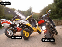 Peugeot Speedfight2 Tuning BCD Heck Durchgang über Hintterrad Anbau Anleitung Bild
