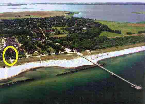 Luftbild Lage der Ferienwohnung